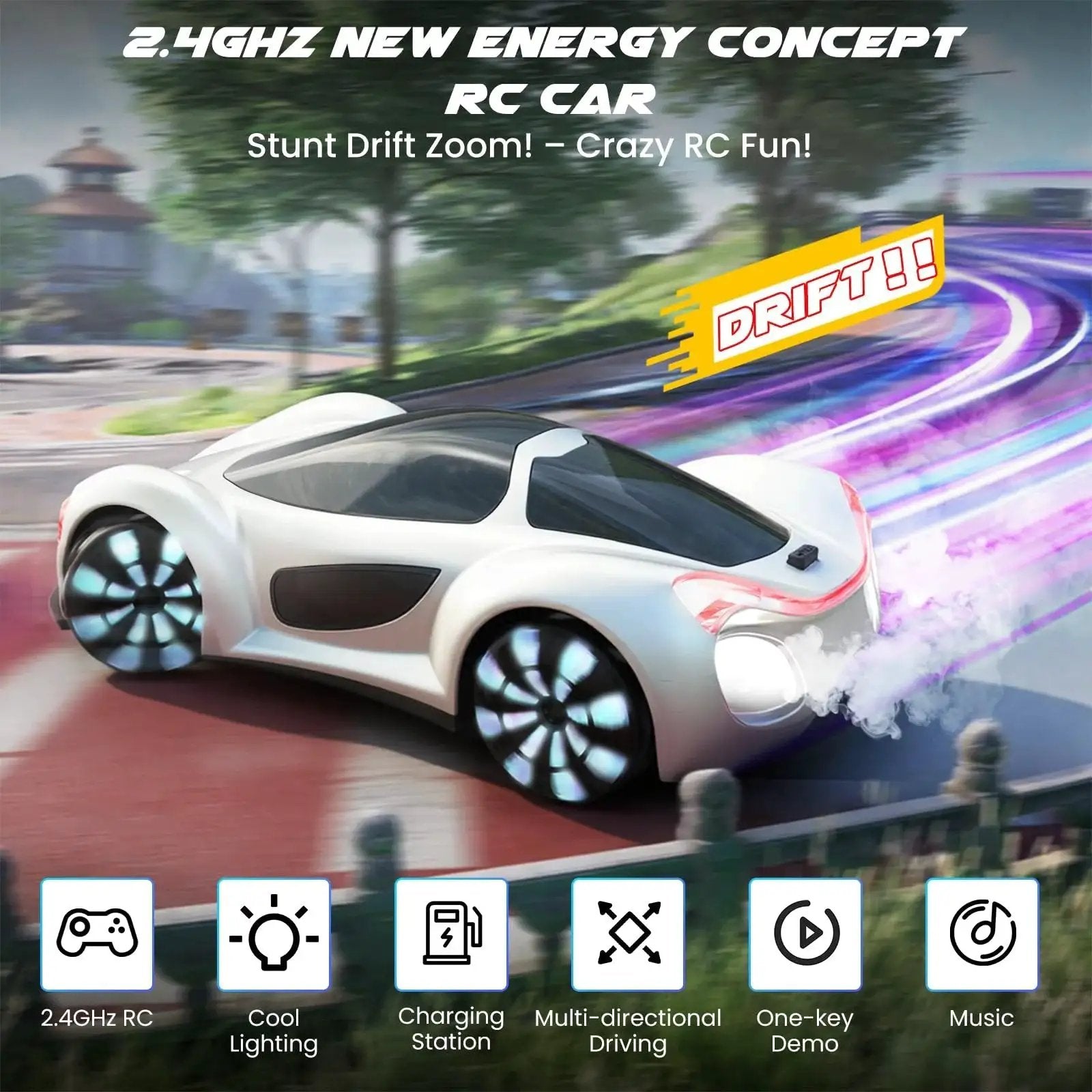 Gesture Sensing Remote Control Car With Charging Dock, 360 Degree Omnidirectional Mecanum Wheels For 8 Direction Drifts