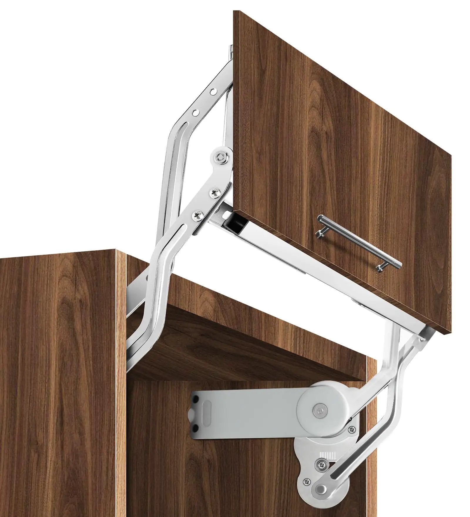 Hydraulic Lift Cabinet Door Hinge With Vertical Up Motion For 19.69 To 31.49 Inch Cabinets Soft Silent Close Adjustable 22lb Capacity