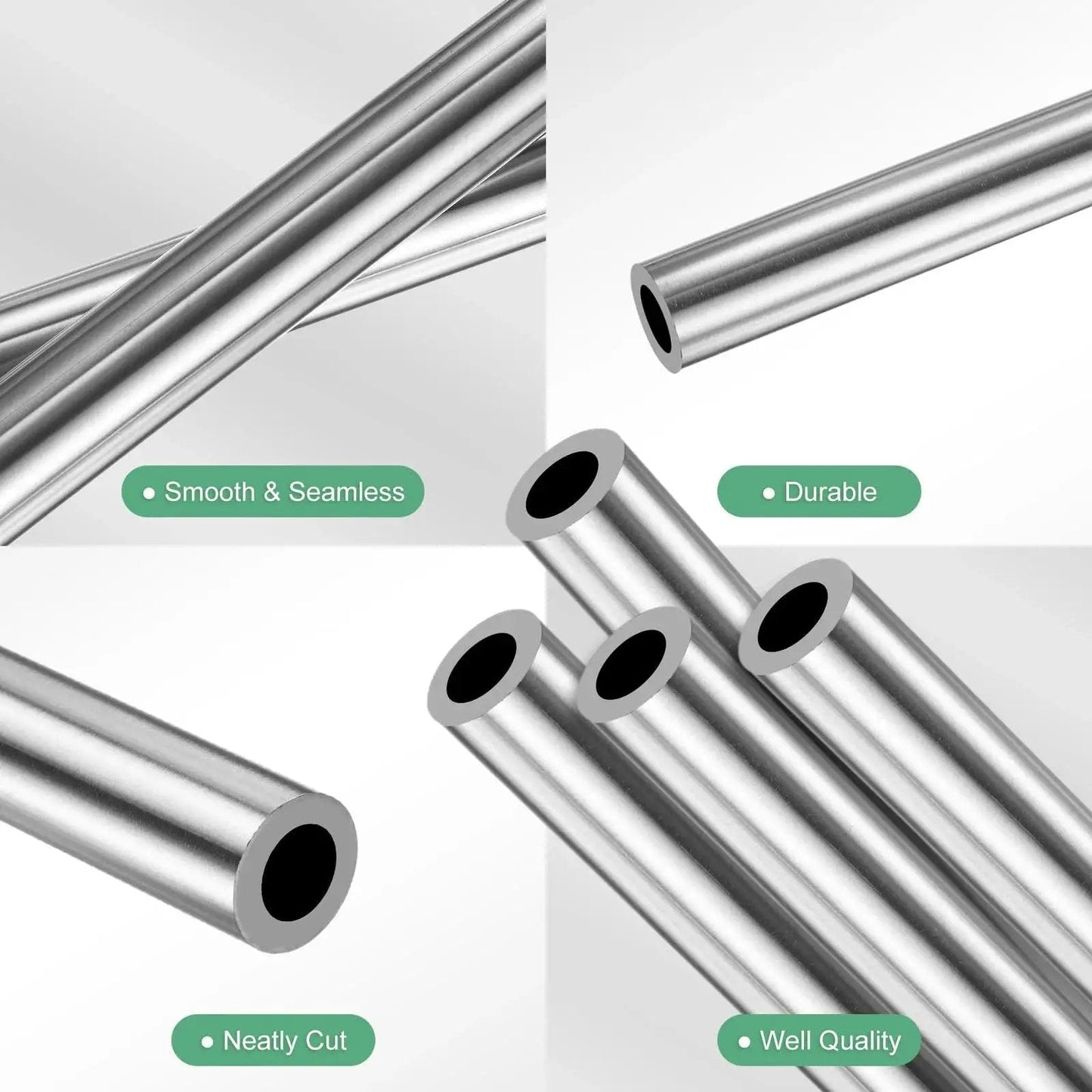 304 Stainless Steel Tube 4 Pack 300mm Seamless Pipe 5mm OD 0.8mm Wall for construction and DIY uses