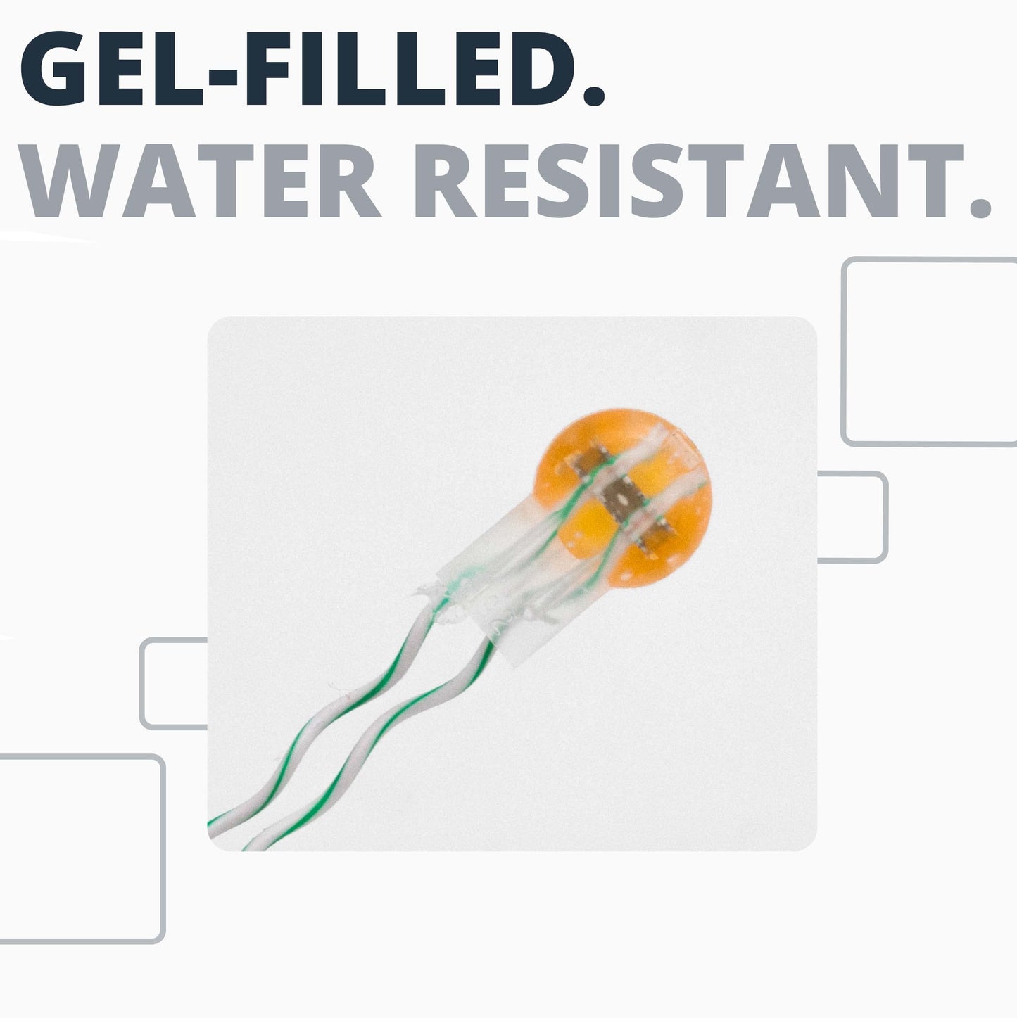 Quality Presslok Solvent Resistant Wire Splice Terminals For Electrical Automotive Data Oil And Telephone Use With Anticorrosive Construction And The Best Crimps On The Market Corning UY2 100 Pack showing gel-filled wire connection