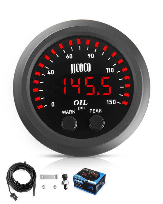 Digital LED Oil Pressure Gauge Kit With 0 To 150 PSI Range Digital Red LED Readout For Fast Clear Readings For Gearheads In Day Or Night 1