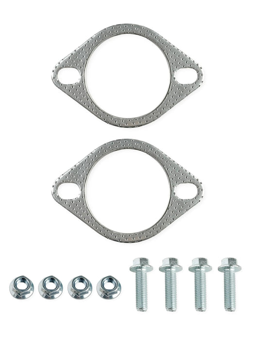 2.5 Inch 2-Bolt High Temp Exhaust Gasket Kit With 4 Bolts And Nuts, Reinforced 62mm Gaskets For 2.5 Inch Exhaust Flanges, Includes Two Gaskets And All Hardware, Fits 2.5 Inch Exhaust Systems, TN 120-06310-0002 And 120-06310-0005