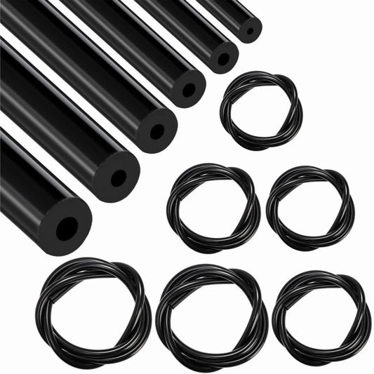 Six Piece Silicone Vacuum Hose Kit With Five Foot Lengths In One Eighth Inch, Five Thirty Second Inch, Three Sixteenth Inch, One Quarter Inch, Five Sixteenth Inch And Three Eighth Inch For High Temp Water Air Transfer And Vehicle Radiator Use By ZAVOOS.