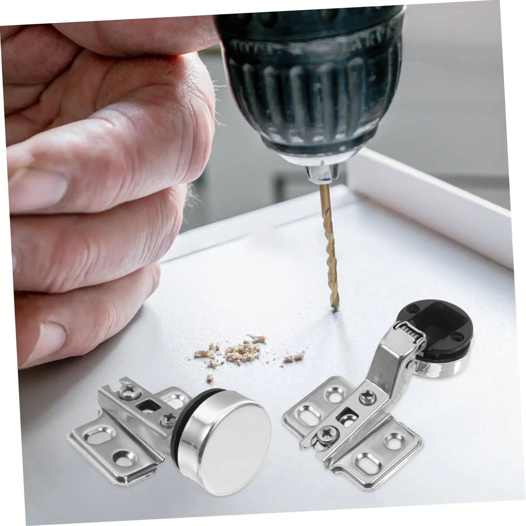 Installation of Soft Close Cabinet Hinges For Frameless Kitchen Doors With Hydraulic Damping Quiet Operation Two Piece Set.