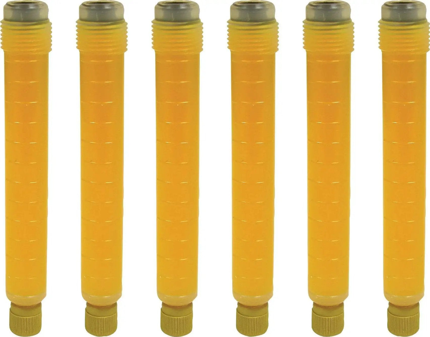 Six EZ-Ject Universal AC Dye Cartridges 0.5 oz Pre-Filled Solvent-Free Dye, SAE J2297 Certified, glows bright under UV.