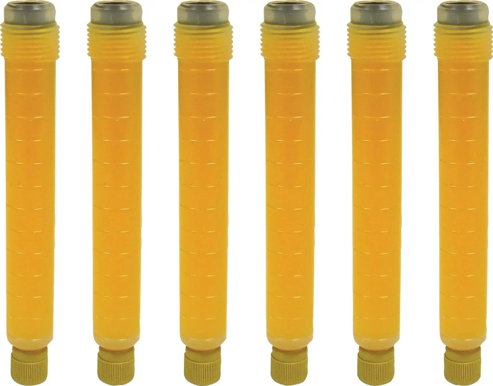 Six EZ-Ject Universal AC Dye Cartridges 0.5 oz Pre-Filled Solvent-Free Dye, SAE J2297 Certified, glows bright under UV.