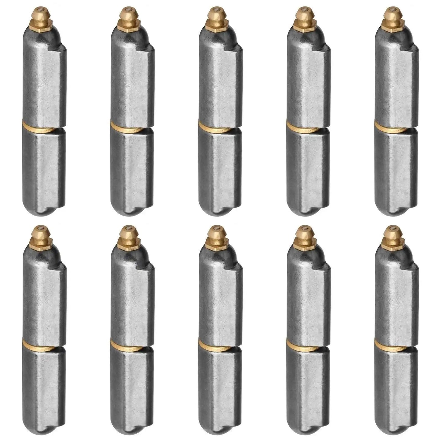 10 Pack Weldable Hinge With Grease Zerk 6 Inch Stainless Steel Heavy Duty Weld On Hinges for Gates, Trailers, BBQ Smokers