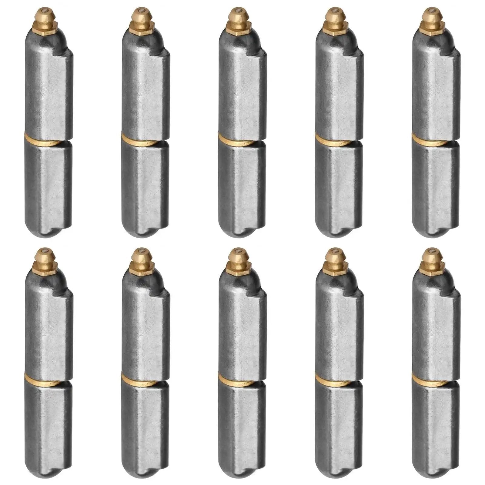 10 Pack Weldable Hinge With Grease Zerk 6 Inch Stainless Steel Heavy Duty Weld On Hinges for Gates, Trailers, BBQ Smokers