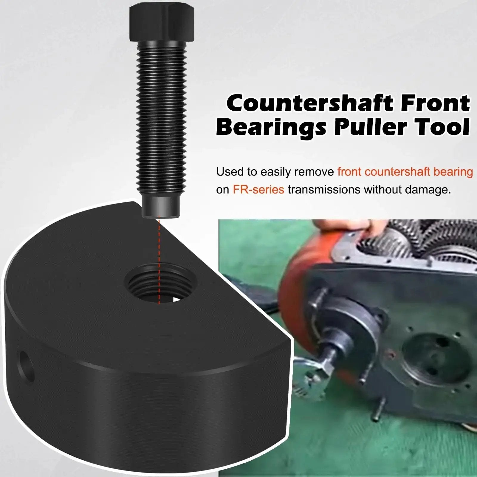 Countershaft Front Bearings Puller Tool for Eaton Fuller FR Series Transmissions, showing durable design and bearing removal process.