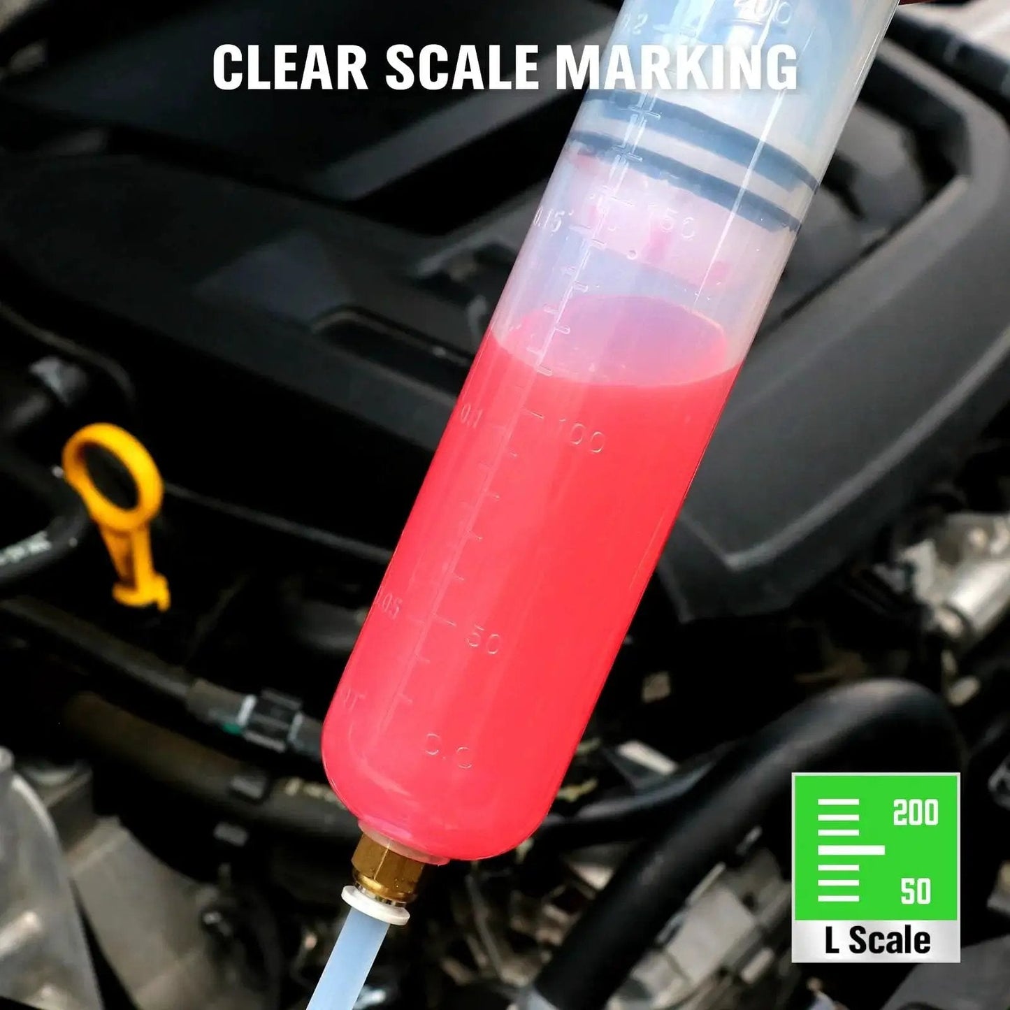 200cc Fluid Extractor Pump For Car Fluids Extraction And Manual Suction Transfer with clear scale markings