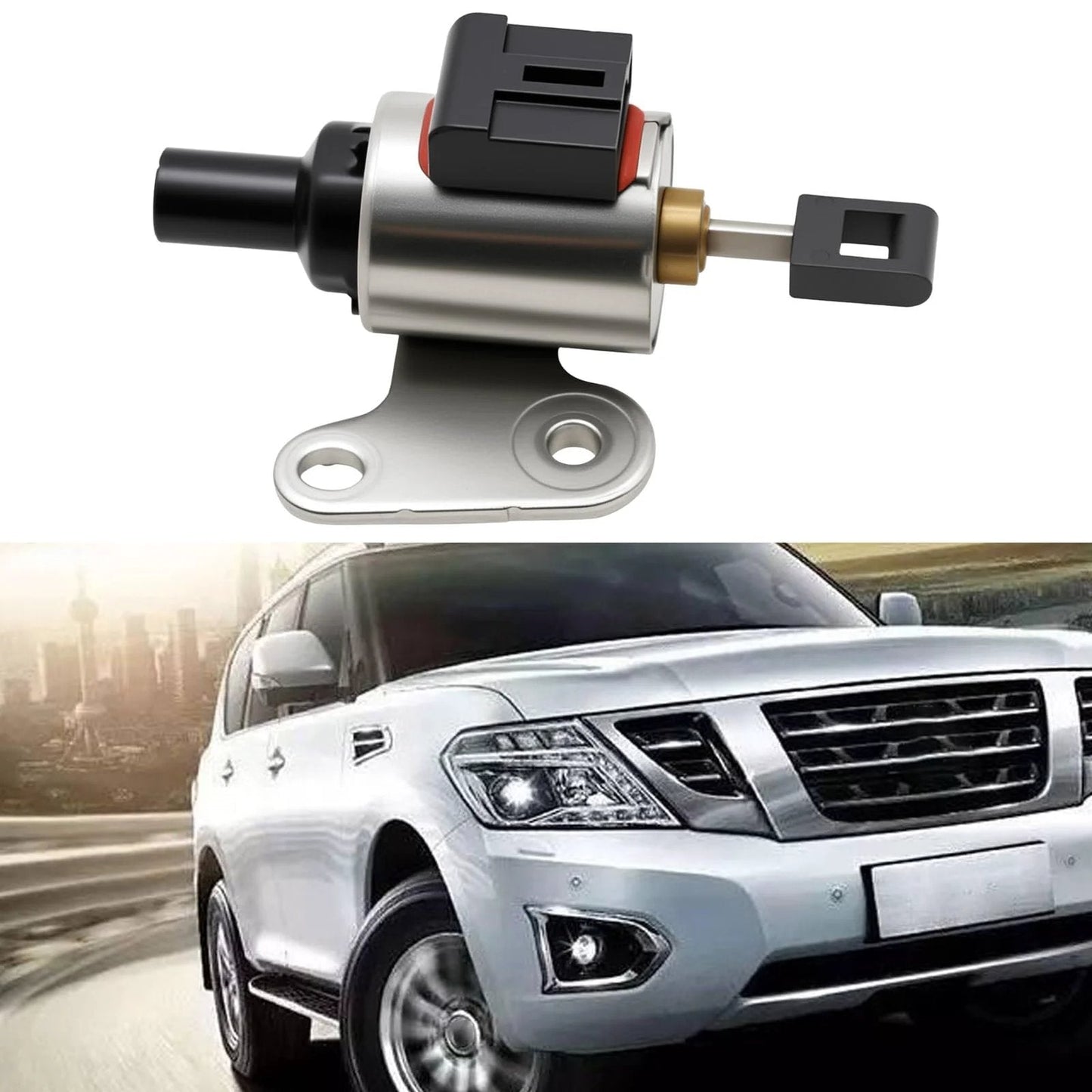 CVT Transmission Stepper Motor Replacement For Nissan Altima Maxima Murano Versa 3.5L JF010E RE0F09A RE0F09B shown with vehicle