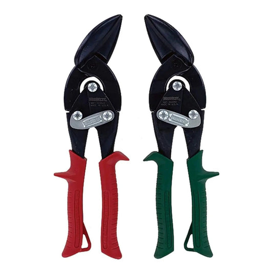 Beefed Up 2 Piece Offset Aviation Snip Set For Left And Right Cuts Tinner Shears With Durable Molybdenum Alloy Blades Austempered For Tough Cuts