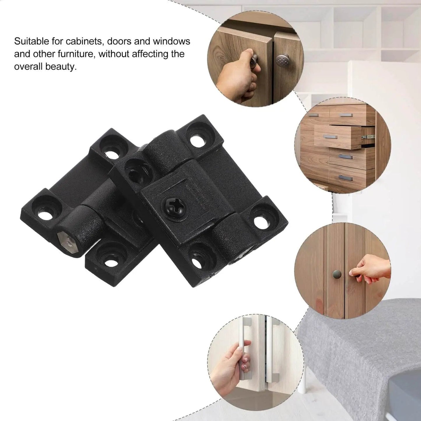 Sturdy Plastic Folding Hinge 90 Degree Torque Adjustable Right Angle Ball Bearing Cabinet Hinges For Electrical Cabinets And Furniture 1 Pair Black CHILDWEET