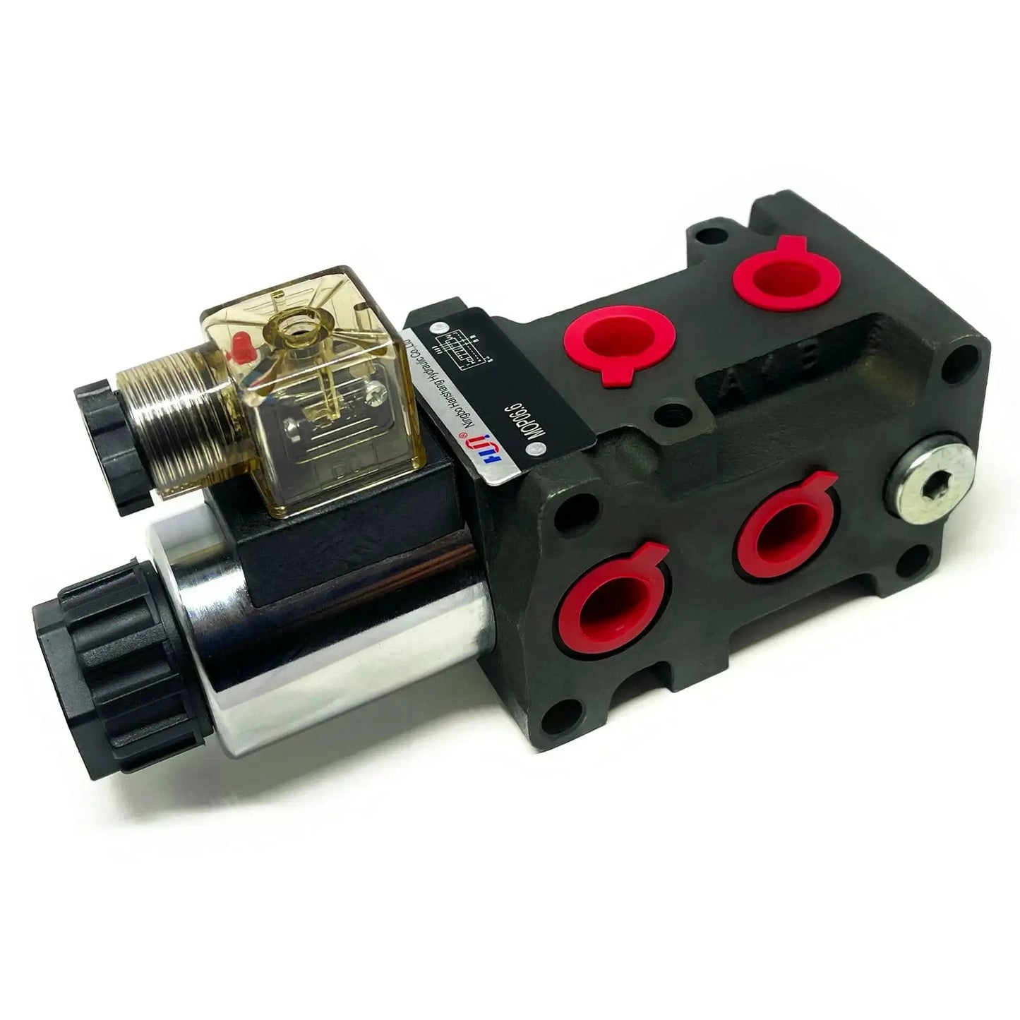 Hydraulic Solenoid Flow Diverter Valve With Stackable Circuit Selector, 6 Port, 2 Position, 50 LPM, 25 MPa, G 3/8, 12V DC, Replacement for DV90-08 DV90-08S