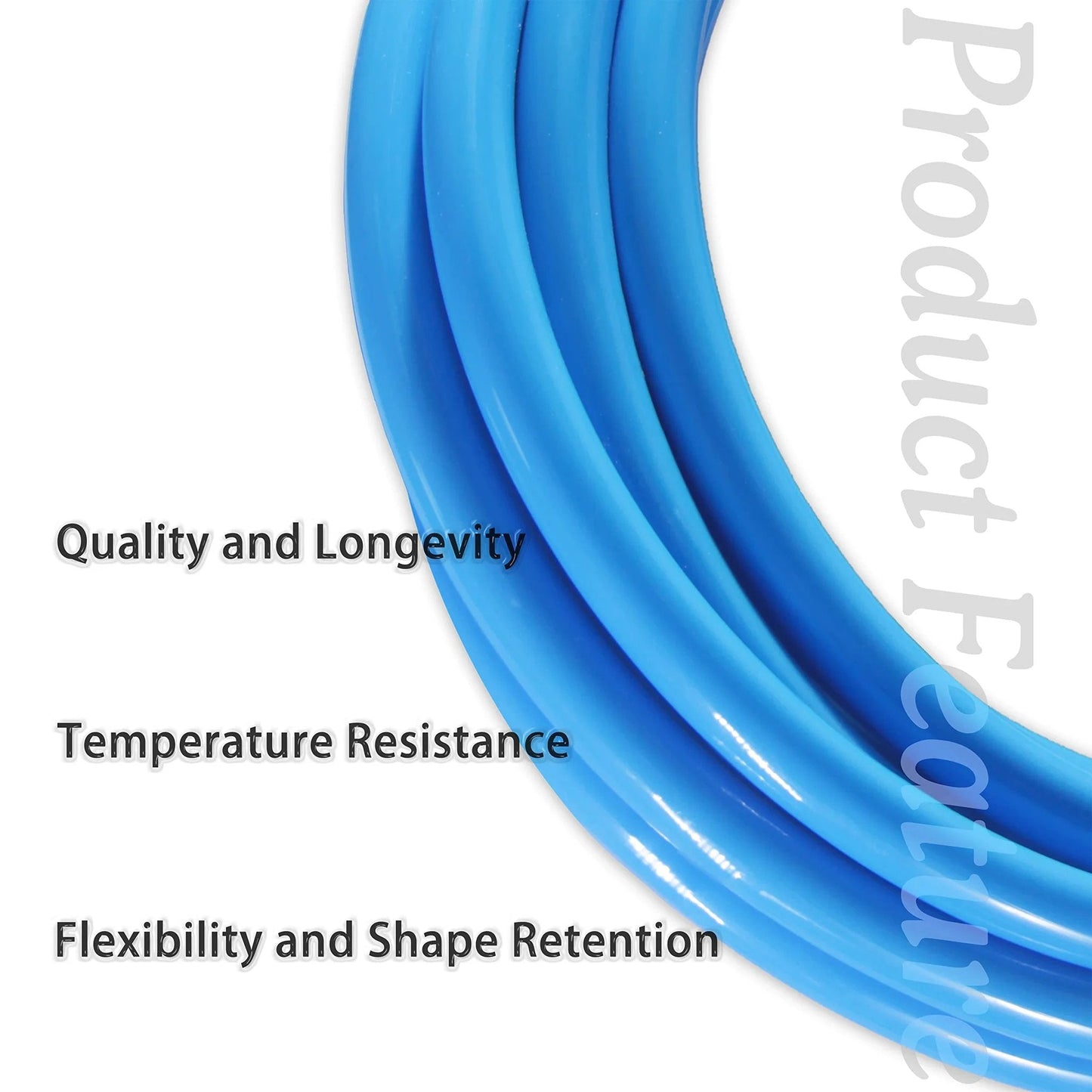 Blue Polyurethane Pneumatic Tubing For Air Tools And Fluid Transfer, 8mm Outer Diameter By 5mm Inner, coiled blue hose close-up