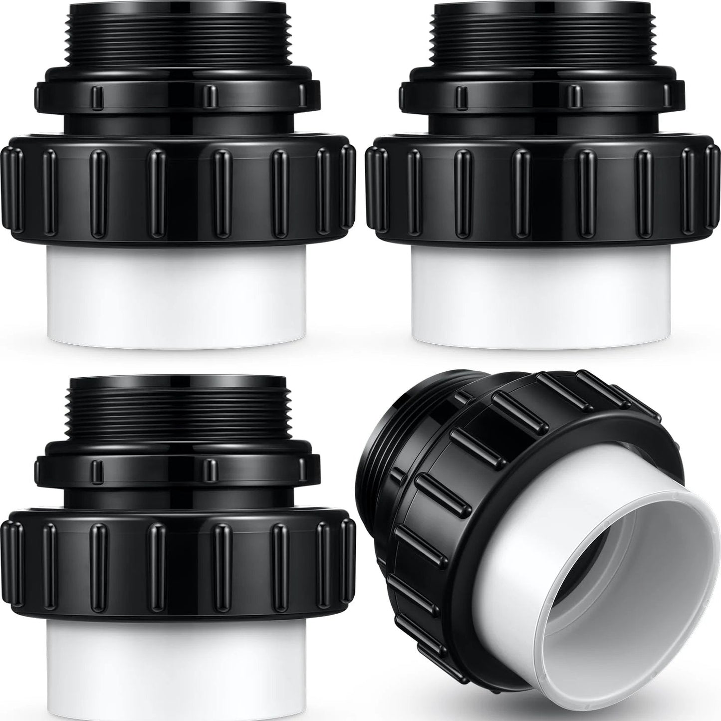 Hi Temp Unions 4 Pack For 2 Inch MIP Threads Pool Pumps With 2 Inch PVC Slip Socket Ends Compatible With Pentair Whisperflo And Intelliflo Pumps Briwooody
