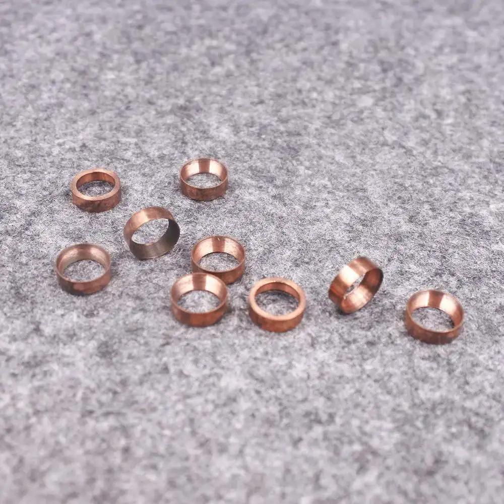 60K Bleed Down Valve Cone Seal Hoop B-5723-1, small copper rings on a grey background, for water jet intensifier pump cutting machine