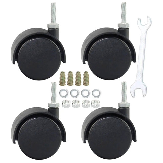 2 Inch Shelving Caster Swivel Stem Wheel With 1/4-20 Thread Stem For Small Shelves And Furniture Pack Of 4