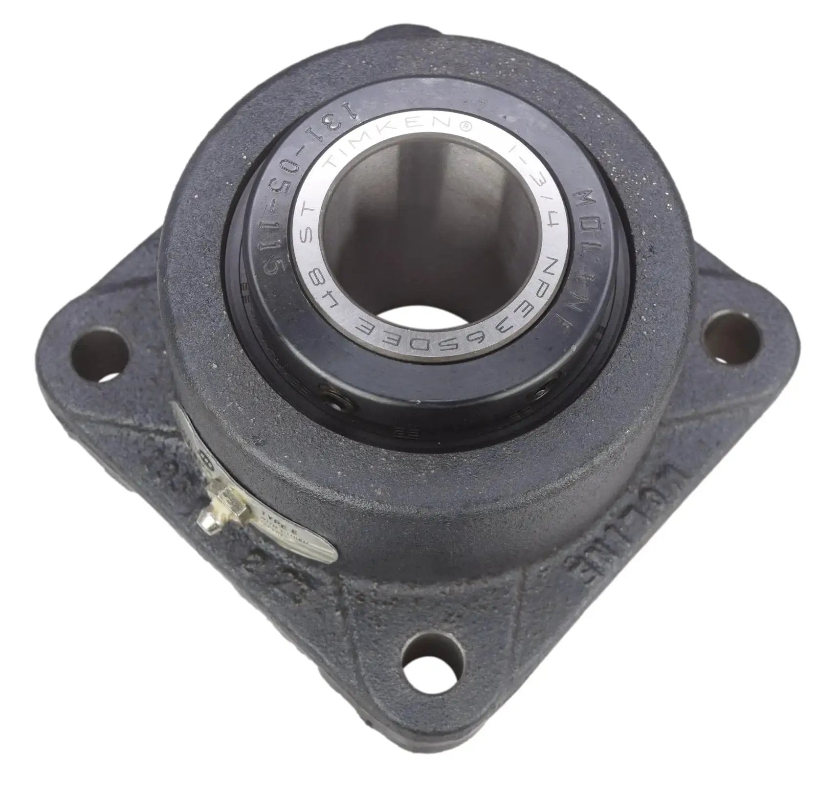 Heavy Duty One And Three Quarters Inch Type E Four Bolt Flange Bearing With Double Taper Rollers Interchangeable With Timken E