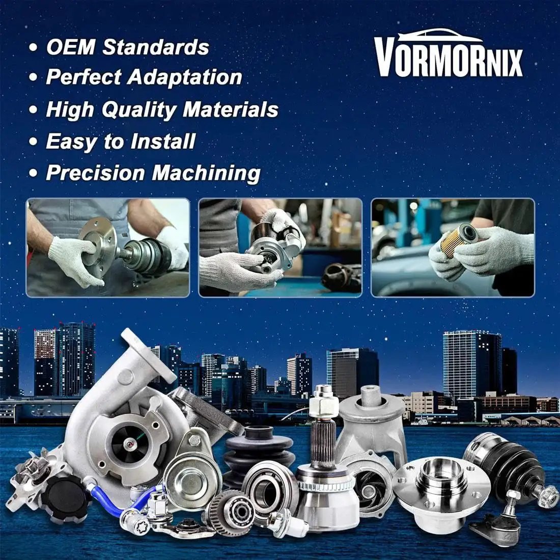 Assortment of automotive parts including turbocharger and bearings, featuring Rear Outer Wheel Bearing For Dodge Omni 1983 1984 1985 1986 1987 1988 1989 1990 Premium Aftermarket Replacement Hub Bearing For Easy Install, Durable Performance, And Quiet Operation With 1 X Bearing Quality Tested For Long Lasting Smooth Rotations And
