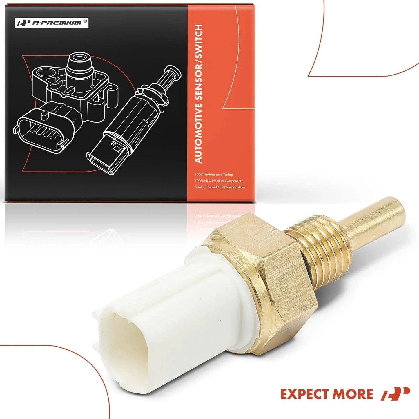 Left Engine Coolant Temperature Sensor Compatible With Honda Accord 2003 2007 Civic 2001 2011 shown with packaging