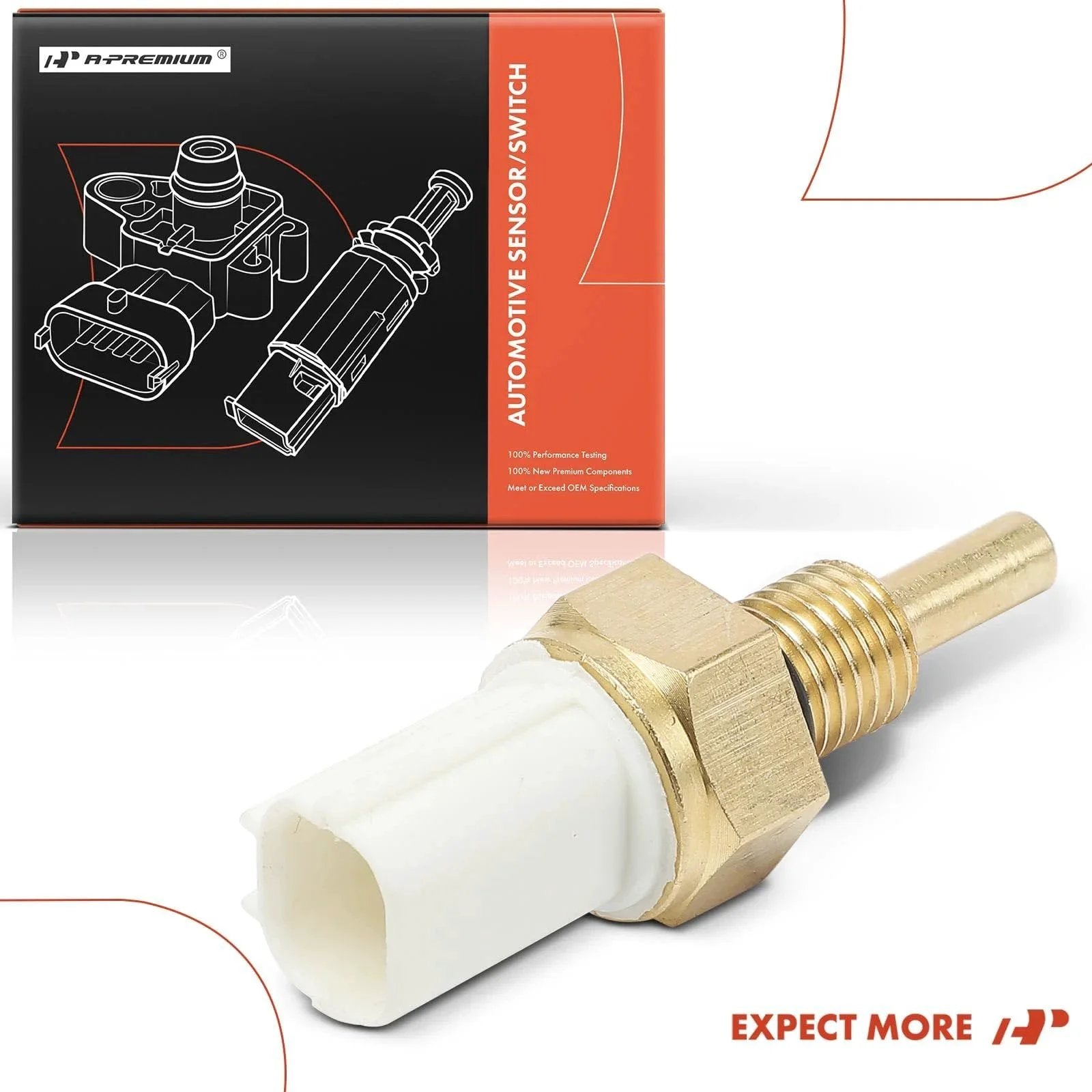 Left Engine Coolant Temperature Sensor Compatible With Honda Accord 2003 2007 Civic 2001 2011 shown with packaging