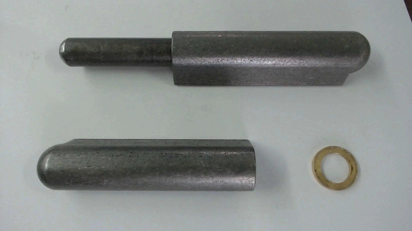 Heavy Duty Weld On Bullet Hinge For Weldable Steel Stainless Steel Aluminum And Brass With Optional Grease Zerk Multiple Sizes Including 3.18 Inch Steel Version Brass Bushing On Steel And Stainless Pin On Aluminum set displayed