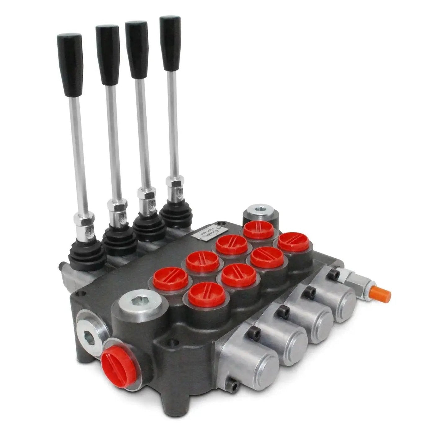 Beefy Monoblock Hydraulic Directional Control Valve With Four Spools And 21 GPM Flow For Open Center Systems
