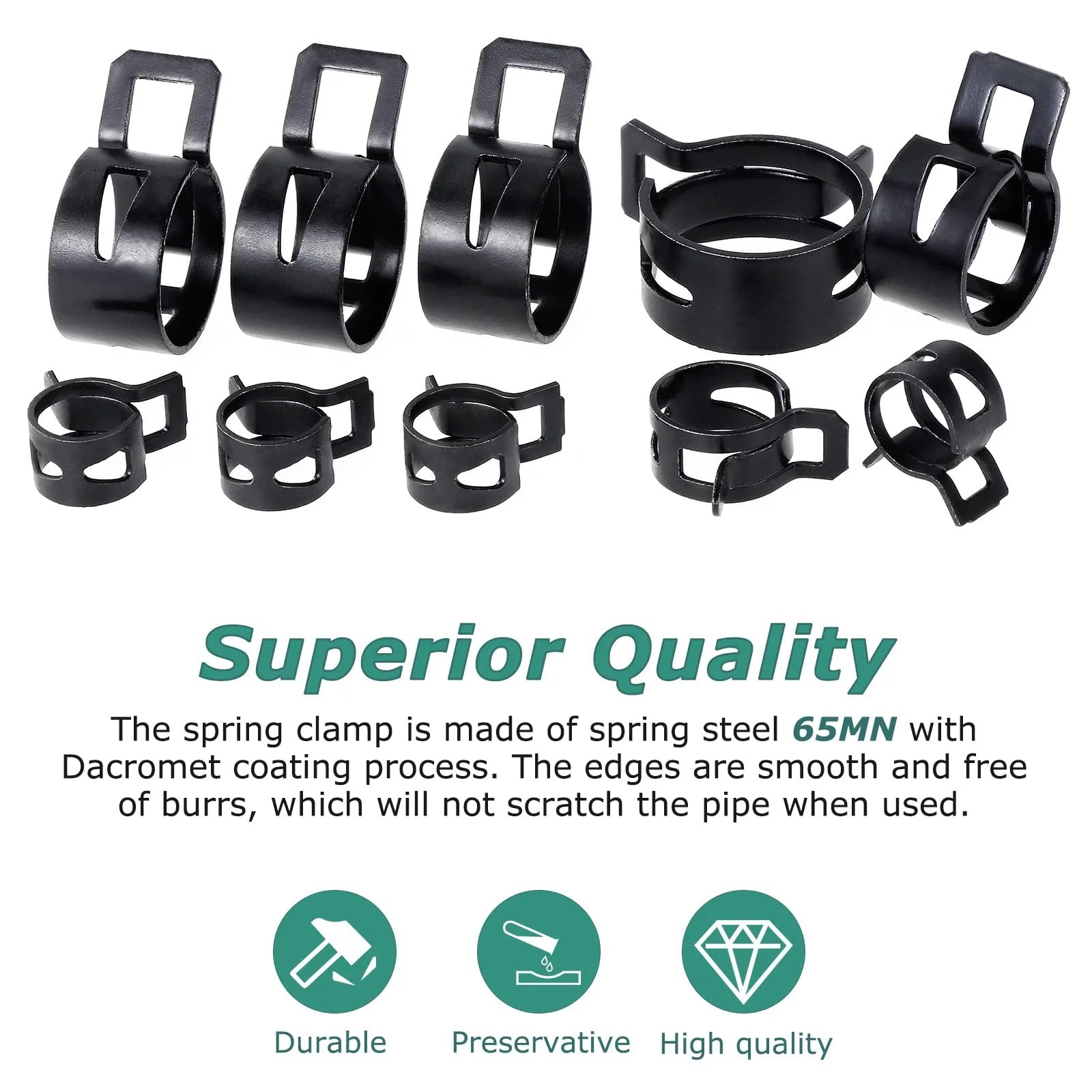 All In One 300Pcs Spring Hose Clamp Kit DIY Friendly 5 To 18mm With Pliers For Automotive And Plumbing OCR Stainless Steel Clamps Displayed