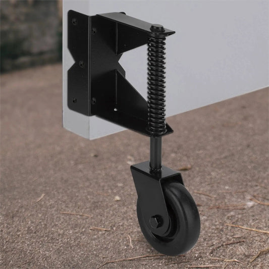 Spring Loaded Gate Caster For Wooden Gates And PVC Fences With 4 Inch Wheel, Heavy Duty Gate Wheel Caster, 360 Degree Universal Mount Plate