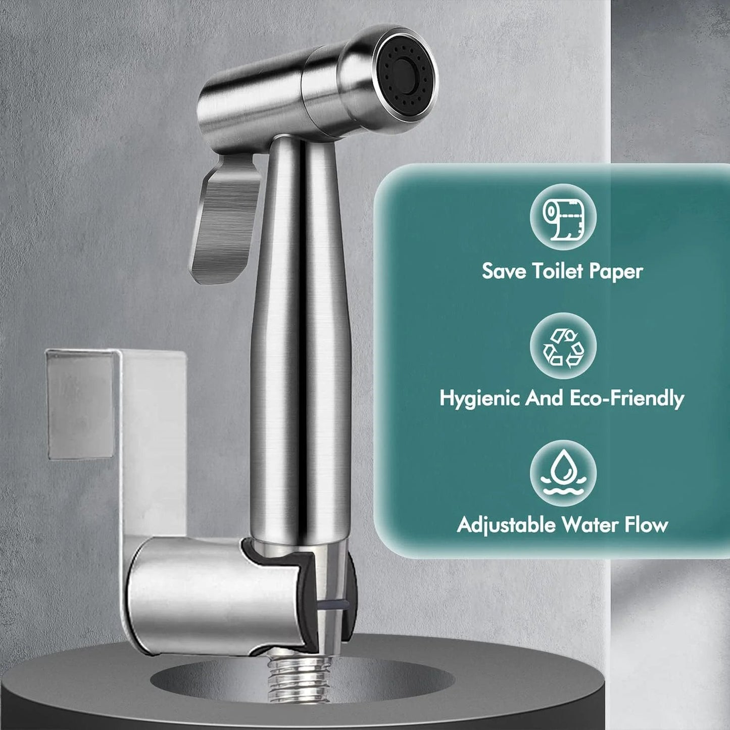 Handheld Bidet Sprayer For Toilet With Premium SUS304 Stainless Steel Attachment Set And Leak Free Design Anti Leak Hose