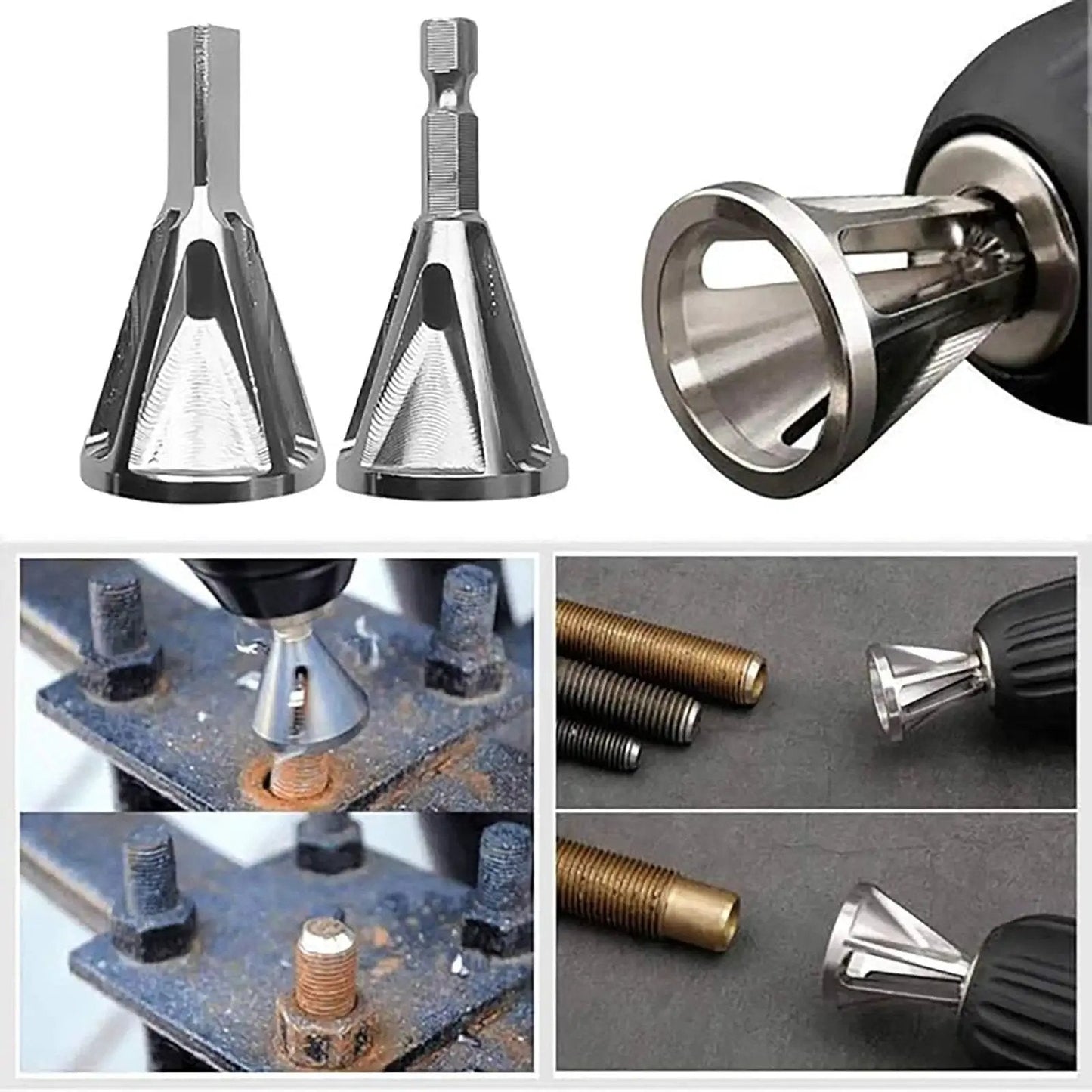 Deburring Chamfer Tool With Hexagonal Handle And Six Slots For Burr Removal And Edge Beveling On Metal Plastic Wood For DIY Projects