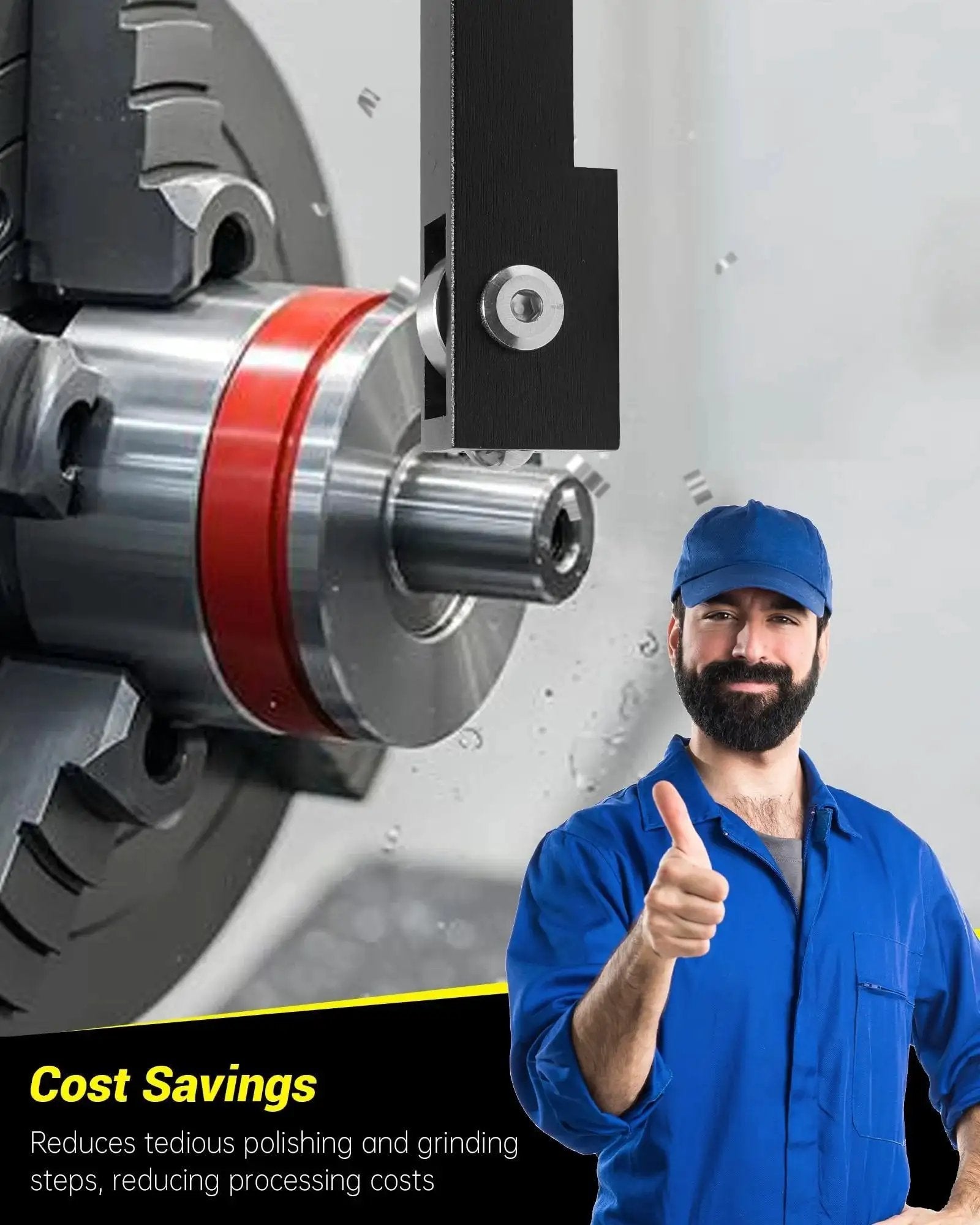 Pro Grade Upgraded Mini Lathe Roller Burnishing Tool With Bearing Steel Balls For Conventional And CNC Lathes in use