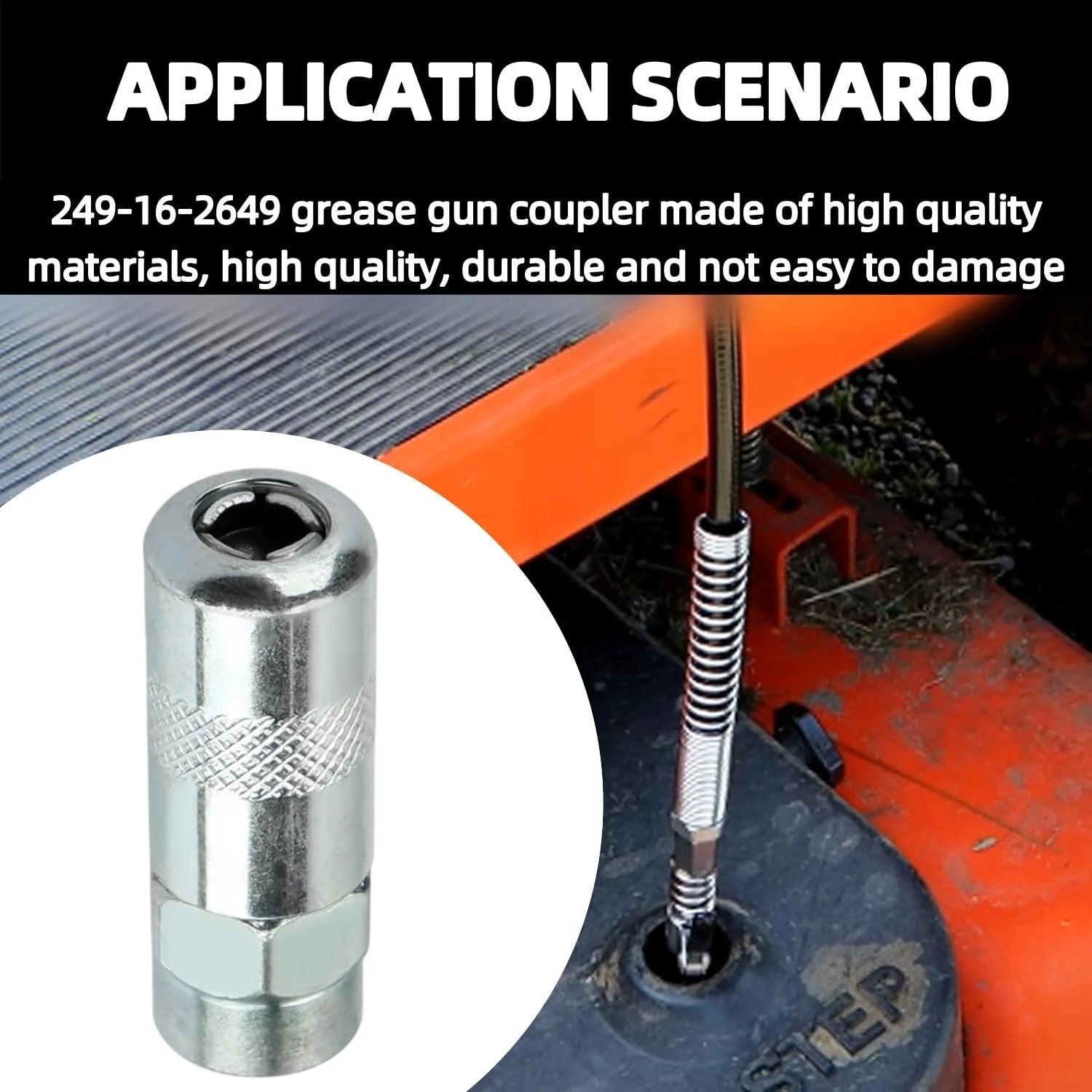 Heavy Duty Replacement Coupler Tips 4 Pack For Cordless Milwaukee Grease Guns M18 And M12 49-16-2649 installed