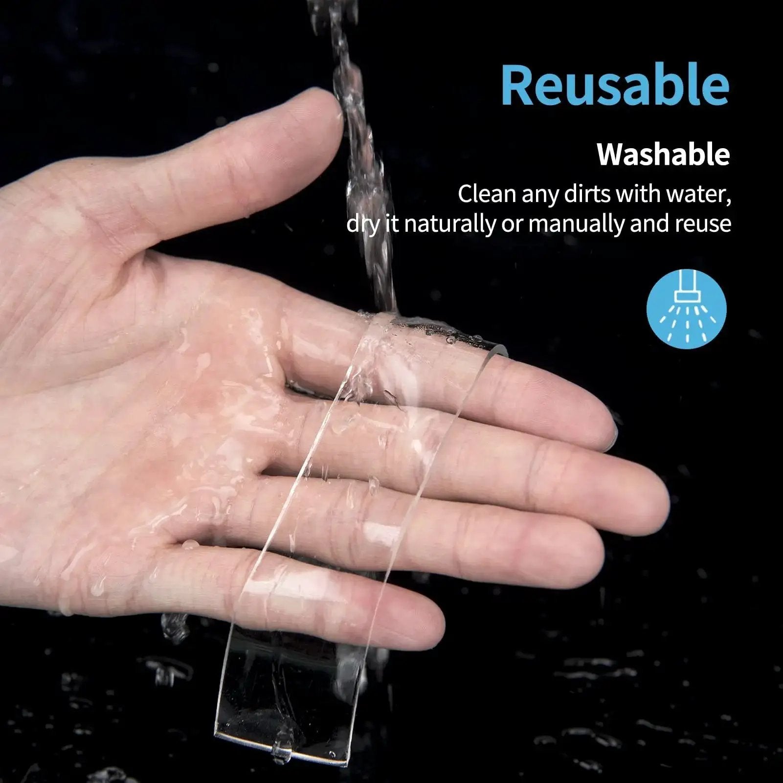 Double-Sided Mounting Tape 10 Ft Removable Adhesive Foam Tape Transparent For Household Use being washed under water