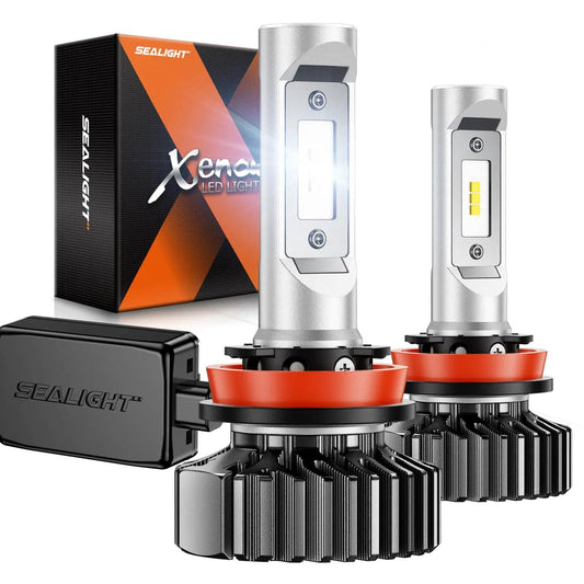 Ultra Bright H11 Fog Light Bulbs Pack Of 2 With Turbo Fan 30000 Lumens 6500K White IP67 Waterproof quick installation and packaging.