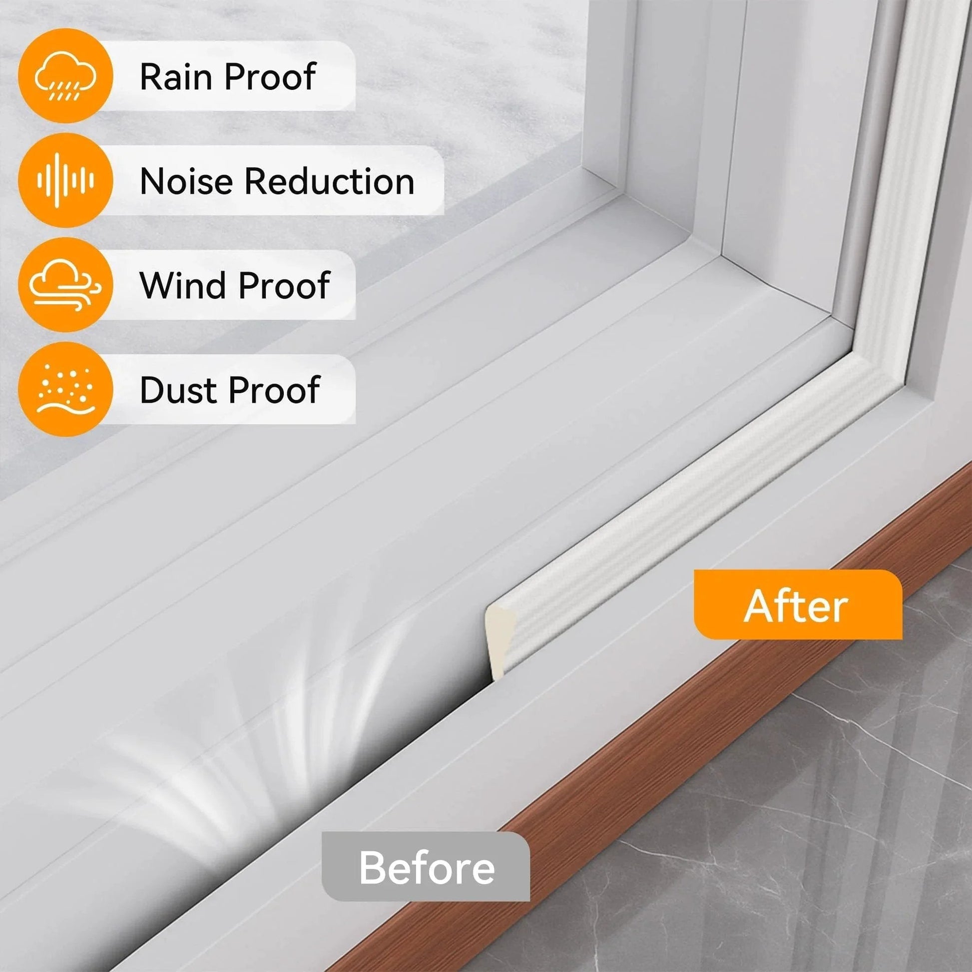 236 Inch Wedge Shaped Foam Window Seal Strip Self Adhesive Weather Stripping For Drafty Doors And Windows installed on frame