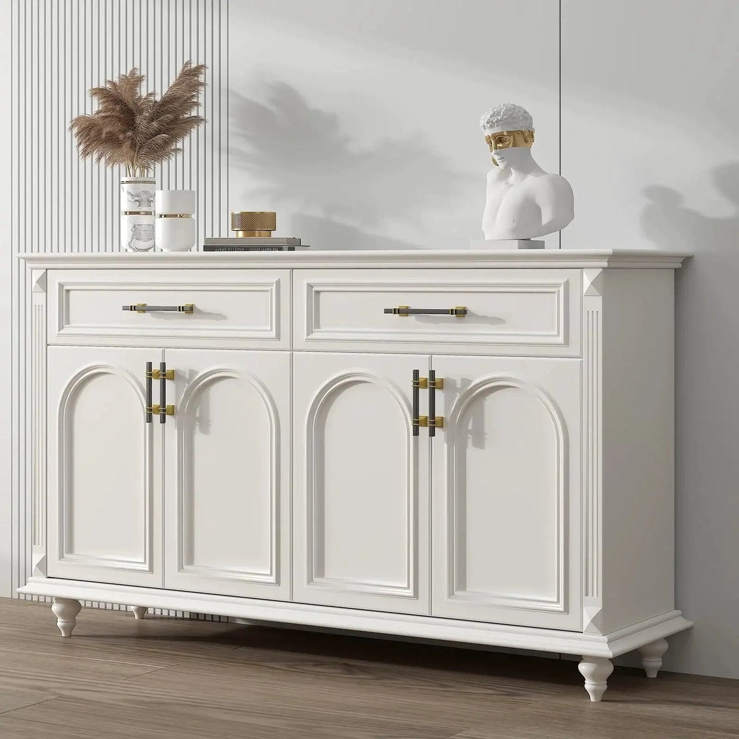 White dresser with 10 Pack Black And Gold Cabinet Pulls 5 1/16 Inch Overall Length With 3 Inch Center Hole Stainless Steel Grips And Zinc Alloy Base