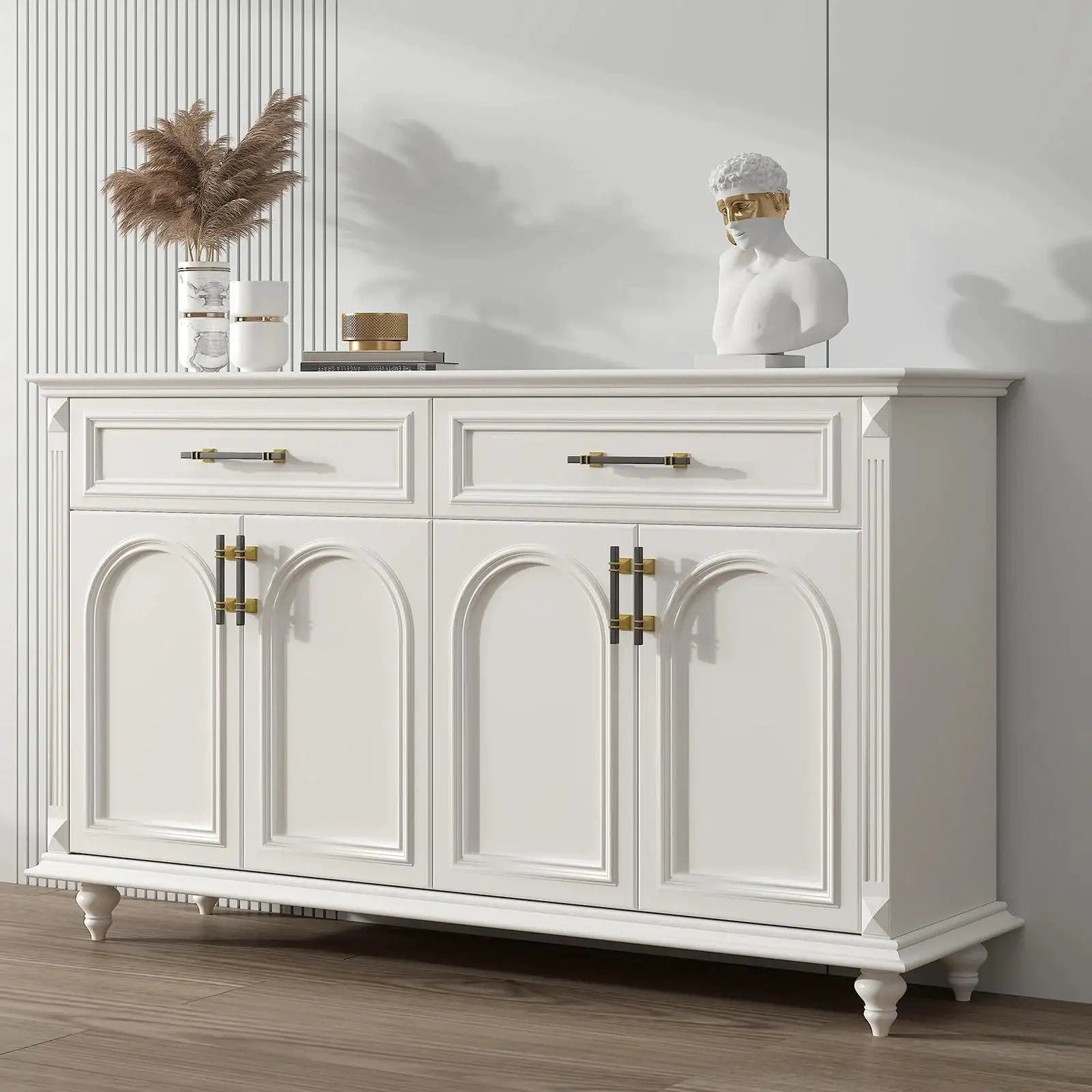 White dresser with 10 Pack Black And Gold Cabinet Pulls 5 1/16 Inch Overall Length With 3 Inch Center Hole Stainless Steel Grips And Zinc Alloy Base