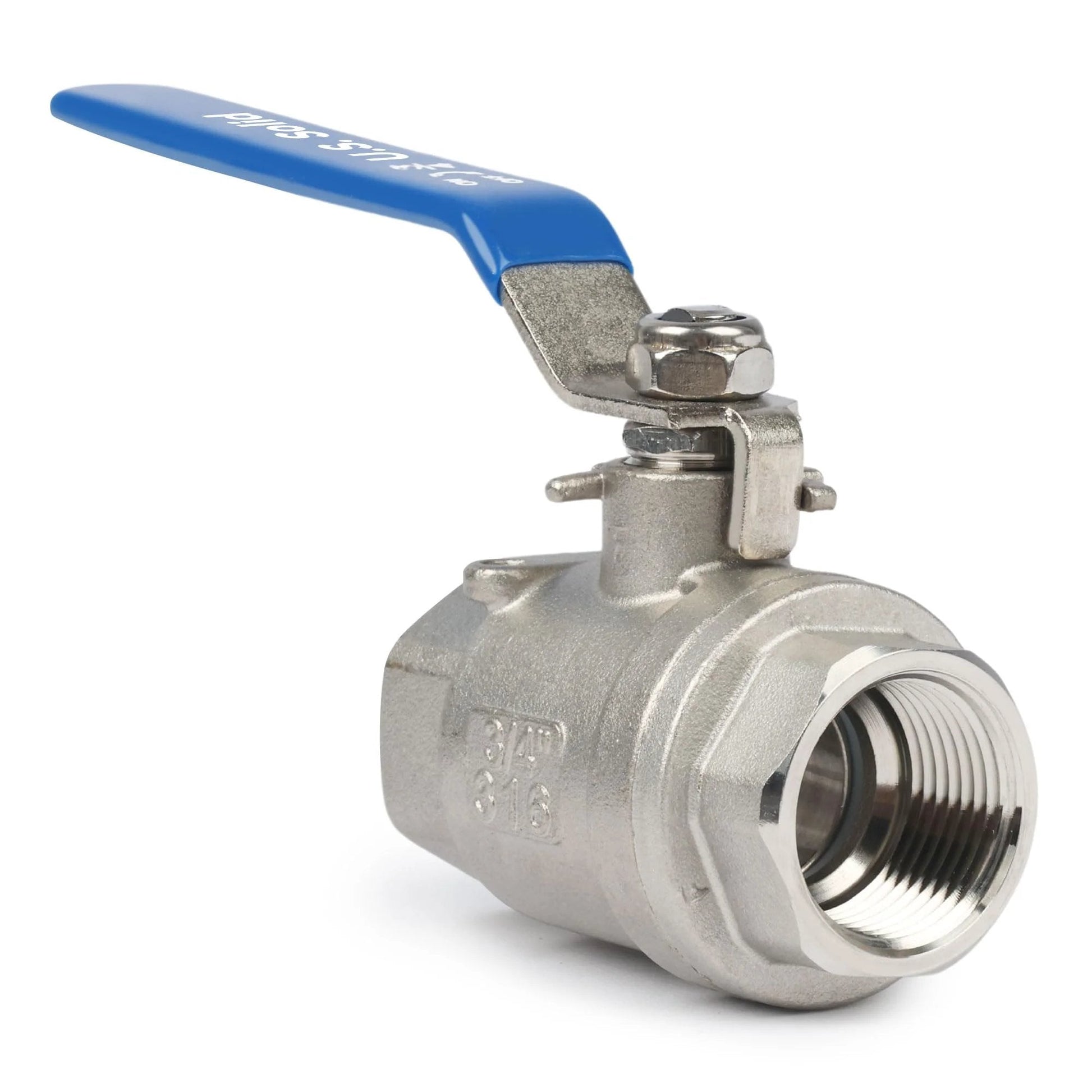 Side view of Three Quarters Inch Ball Valve Built Tough With Full Port 316 Stainless Steel Heavy Duty Corrosion Resistant 1000 WOG NPT Female