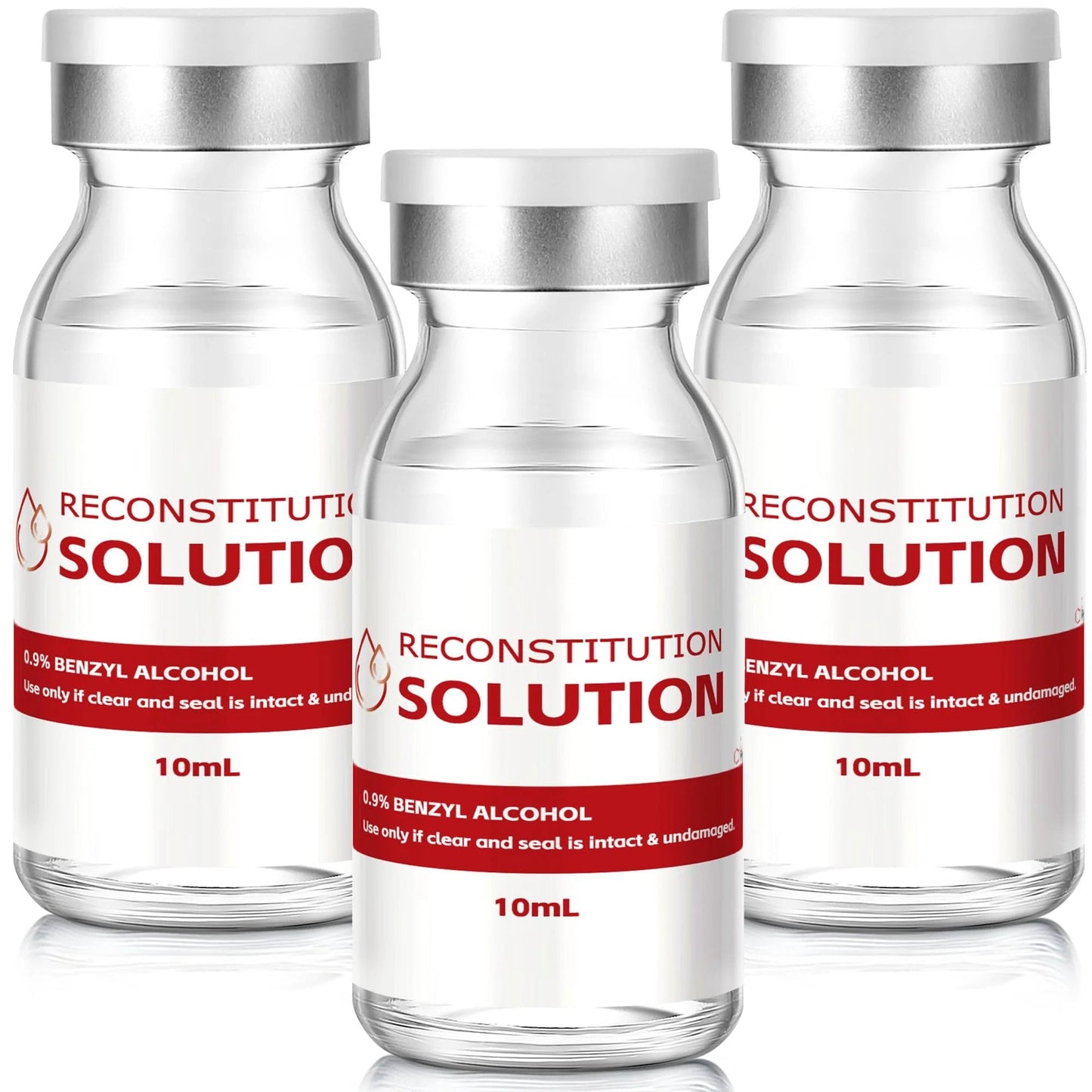 10 mL Reconstitution In Heavy Duty Vials Ultra Clear 3 Pack Lab Use Only Research Use Only Made In USA Durable Leak Proof Triple Sealed For Reliable Lab Storage And Reconstitution