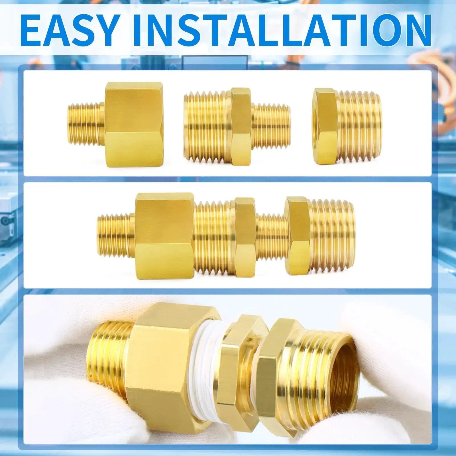 Durable Brass Pipe Fitting Reducer Hex Bushing 1/2 NPT Male To 1/4 NPT Female Thread Adapter For Plumbing And HVAC Systems Corrosion Resistant 12 Pack Easy Install And Leak Free Seals For Reliable Performance ChillWaves.