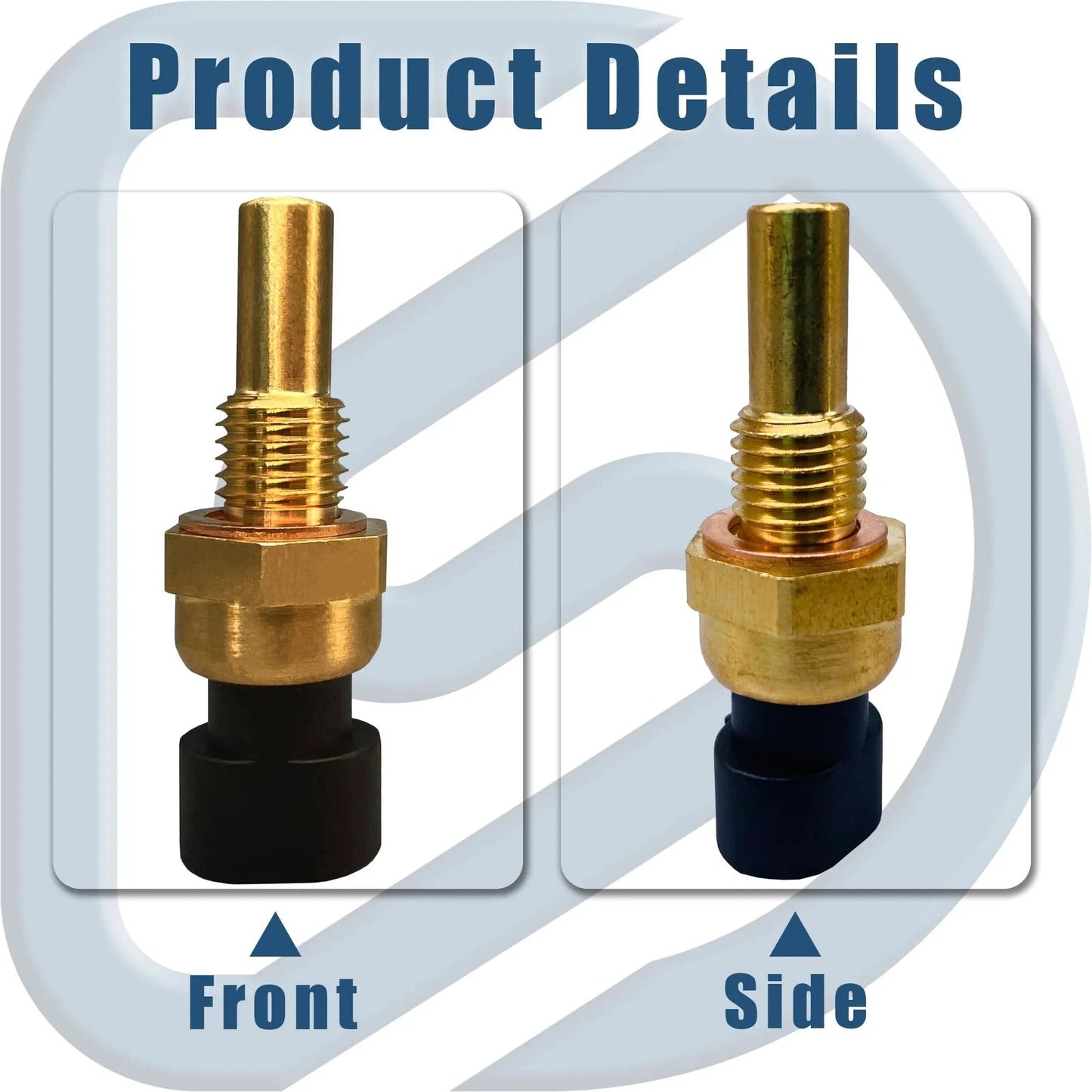 Front and side view of Engine Coolant Temperature Sensor With Pigtail Connector Fits Buick LaCrosse, Chevy Silverado, GMC Yukon And More OE Replacement Replaces 213-4514 213-4333 19236568 12608814 12191170