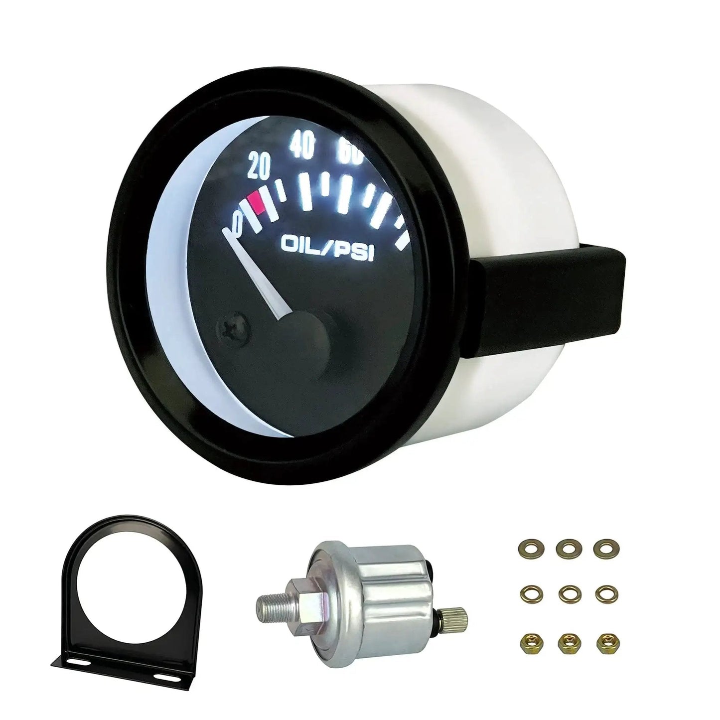 Pro Grade 52mm Oil Pressure Gauge Kit With Sensor For Gearheads In Cars And Trucks 0 To 100 PSI Range 12V DC Power 2 Inch Analog Black Dial