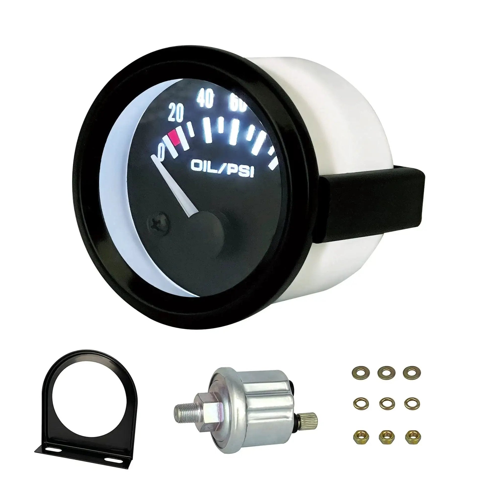 Pro Grade 52mm Oil Pressure Gauge Kit With Sensor For Gearheads In Cars And Trucks 0 To 100 PSI Range 12V DC Power 2 Inch Analog Black Dial