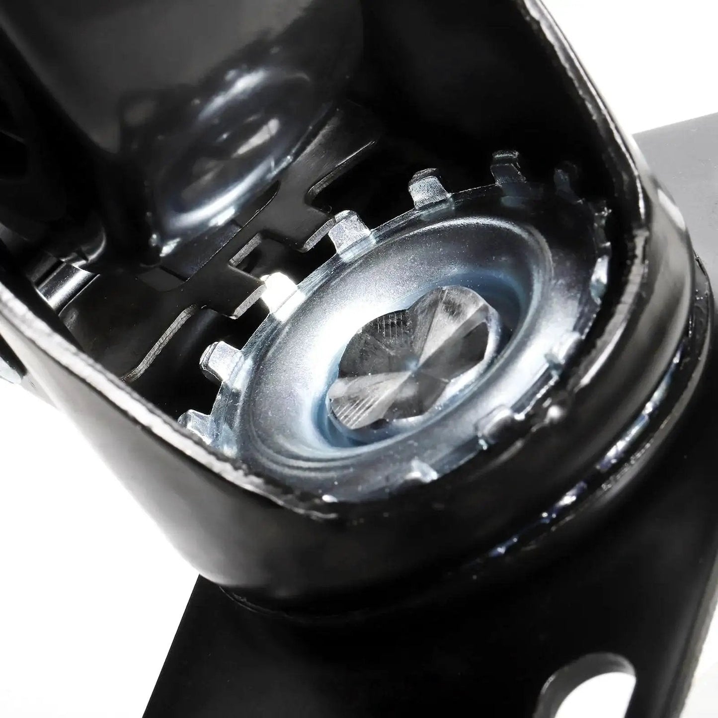 Close-up of Four Inch Heavy Duty Swivel Plate Caster Wheels With Brake And 360 Degree Dual Locking mechanism.