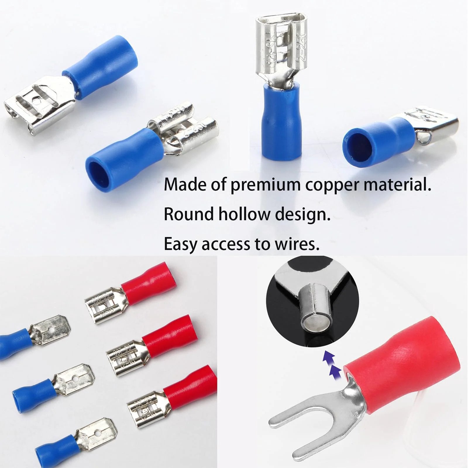 All In One 280Pcs Crimp Connectors Kit With 2.8mm 4.8mm 6.3mm Male And Female Spade Terminals 15 Types Electrical Connectors
