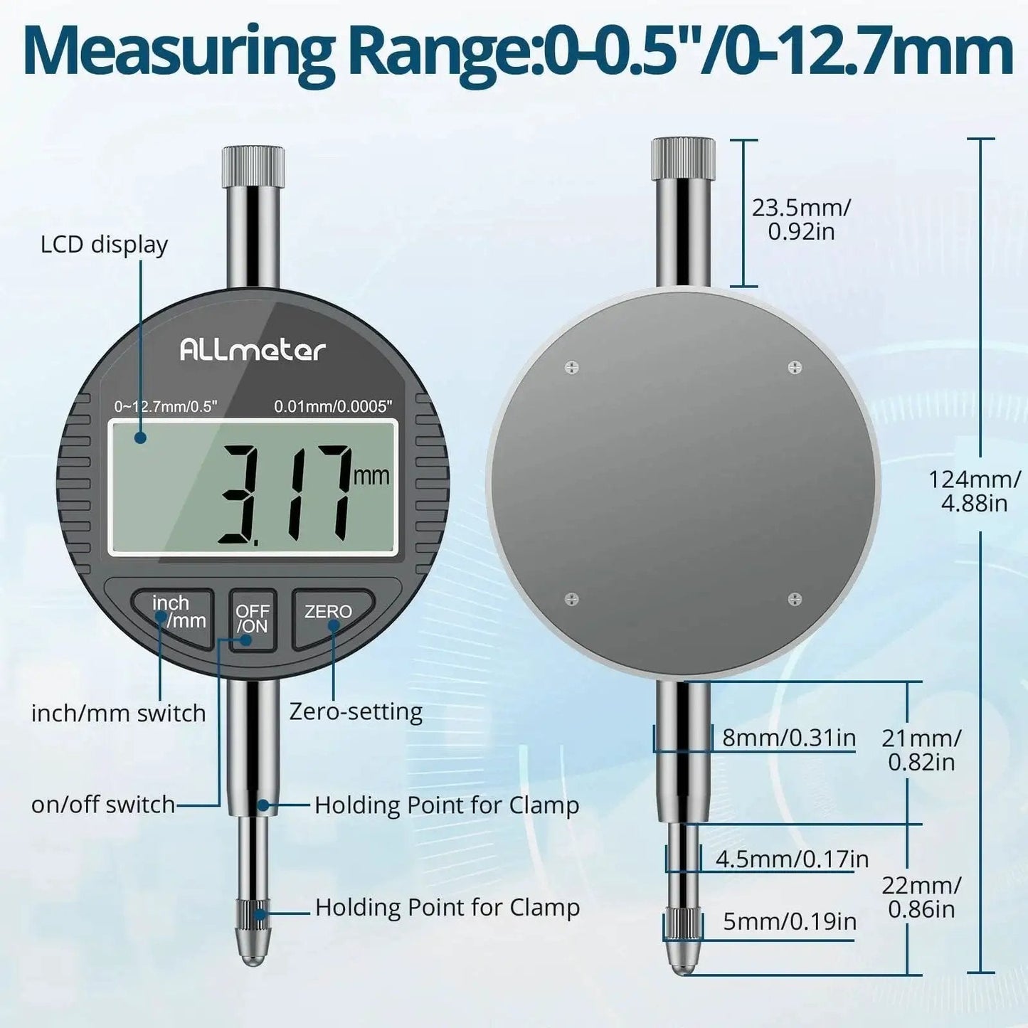 Digital Bore Gauge Kit Pro Grade 50 To 160 Millimeters 0.01 Millimeters Precision Internal Diameter Measuring Tool front view