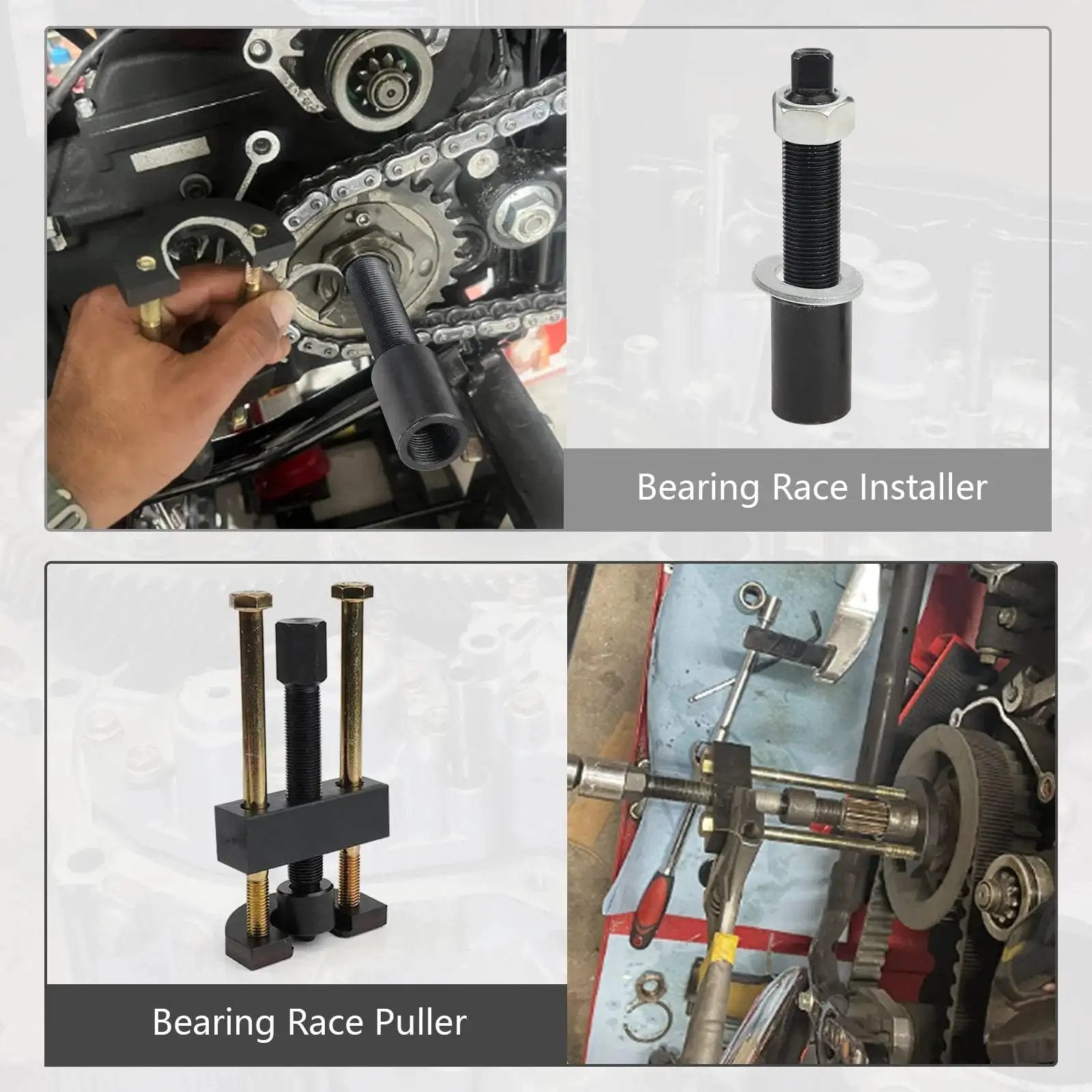 Transmission Mainshaft Inner Bearing Race Tool Installer Puller For Big Twin Five And Six Speed Transmissions From 1984 To Present Replace 34902 84 Crafted From High Hardness Carbon Steel With Heat Treatment For Superior Strength And Durable Long Life in use and display