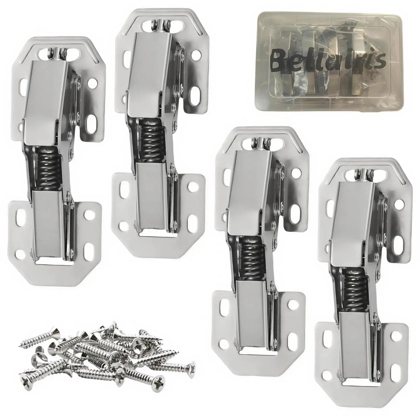 No Cup Hole Needed 4 Pack Soft Close Concealed Cabinet Hinges For Overlay And Inset Doors With Hidden Bridge 90 Degree Opening